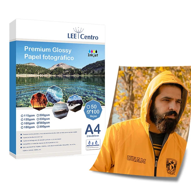 Papel Fotografico Lee Centro Glossy 260 gr A4 50Hojas