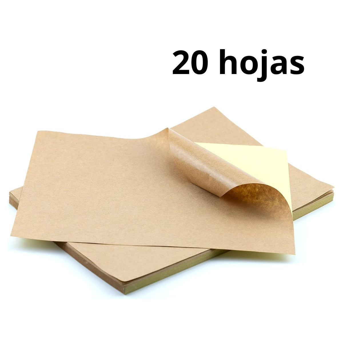 Papel Adhesivo Kraft Imprimible A4/120g/20 Hojas Lee Centro