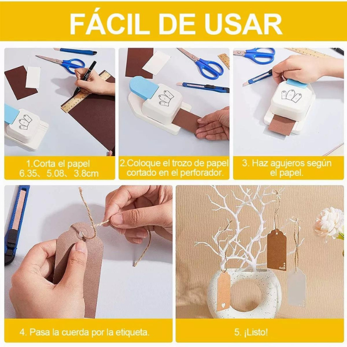 Perforadora Diseño Tag Etiqueta Para Diy Tarjeta 3 Tamaños