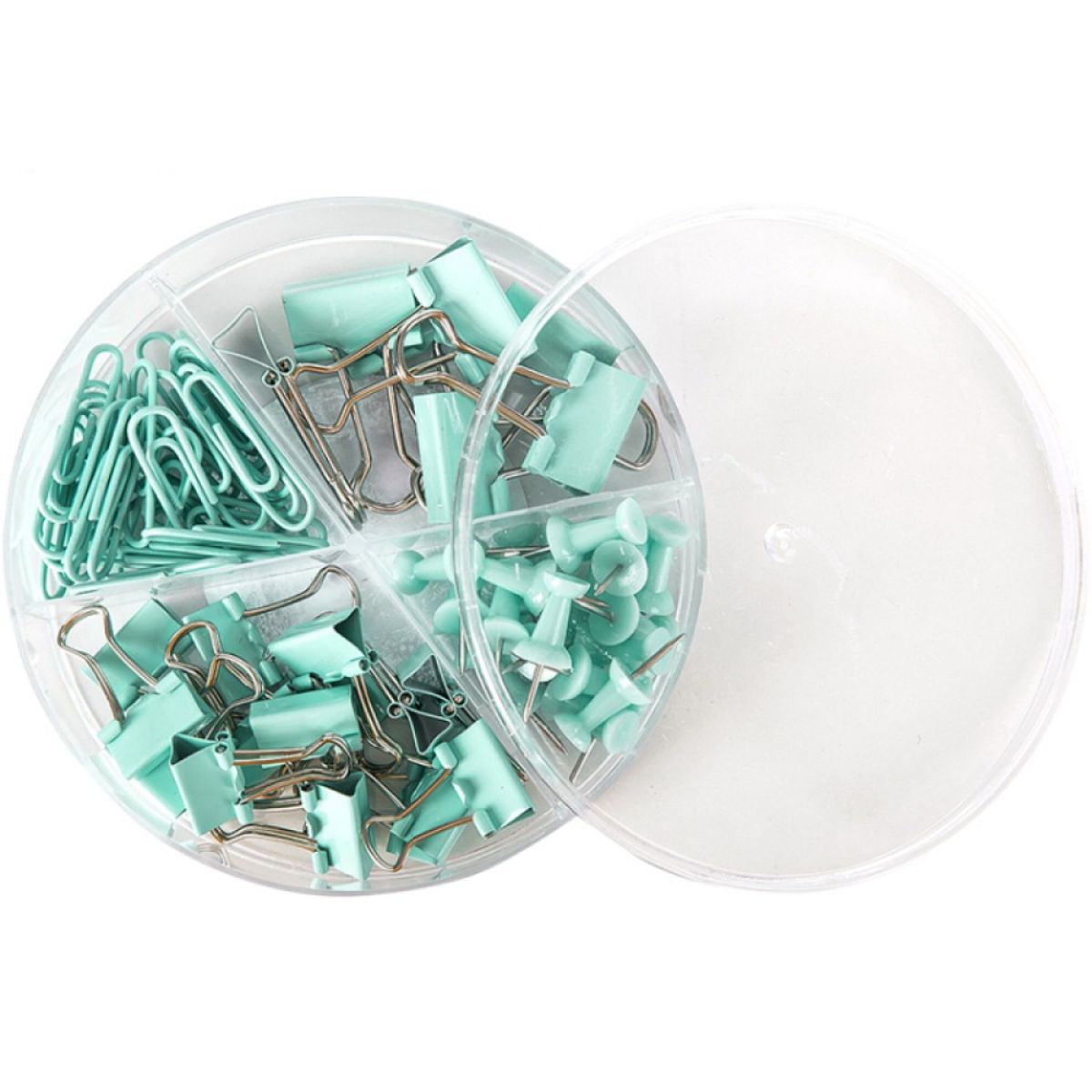Set Escritorio 30 Clips 20 Push Pins +22 Binder Clips