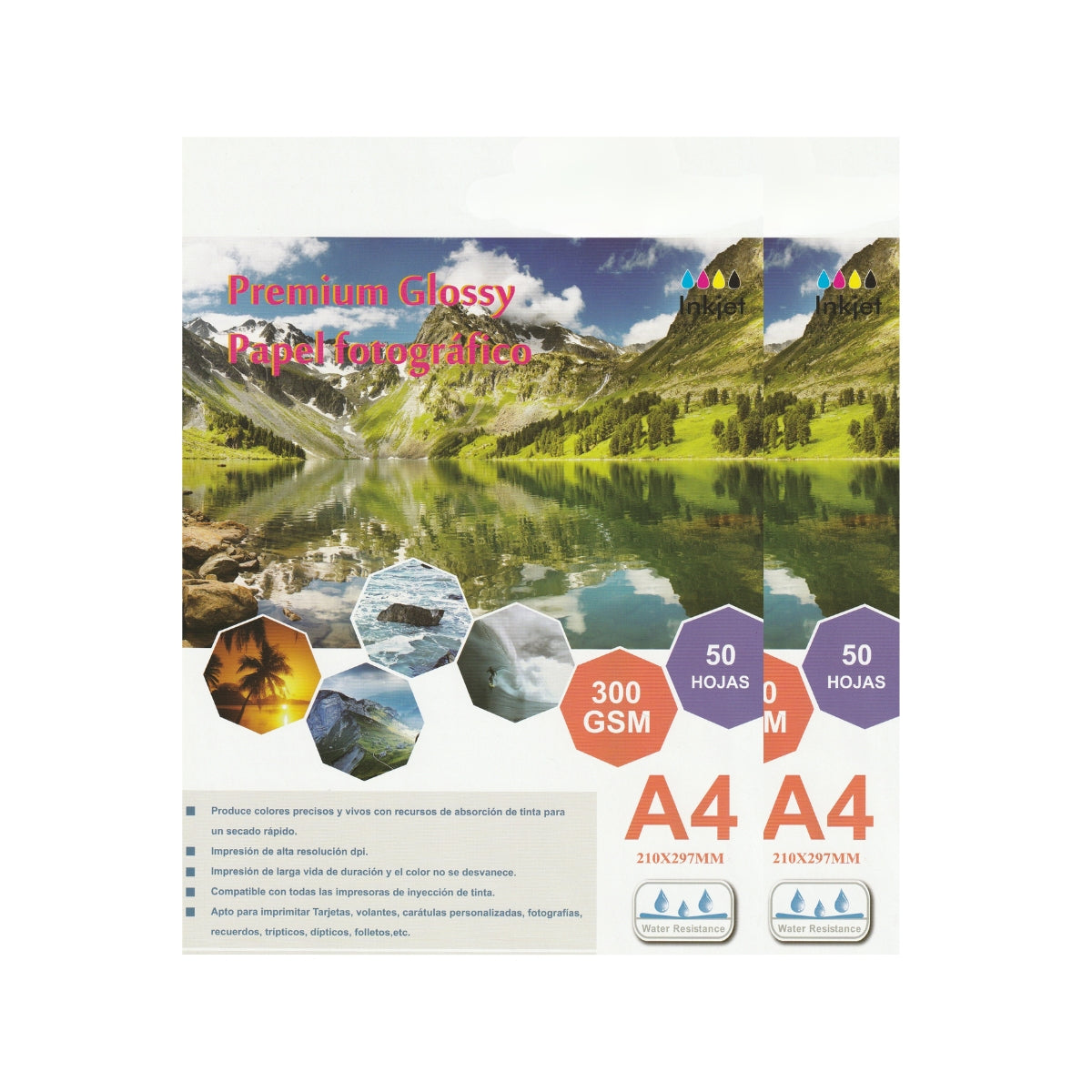 Papel Fotografico Lee Centro Glossy 300 Gr A4 50 Hojas