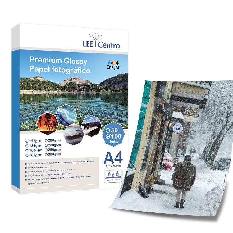 Papel Fotografico Lee Centro Glossy 115 gr A4 100 Hojas