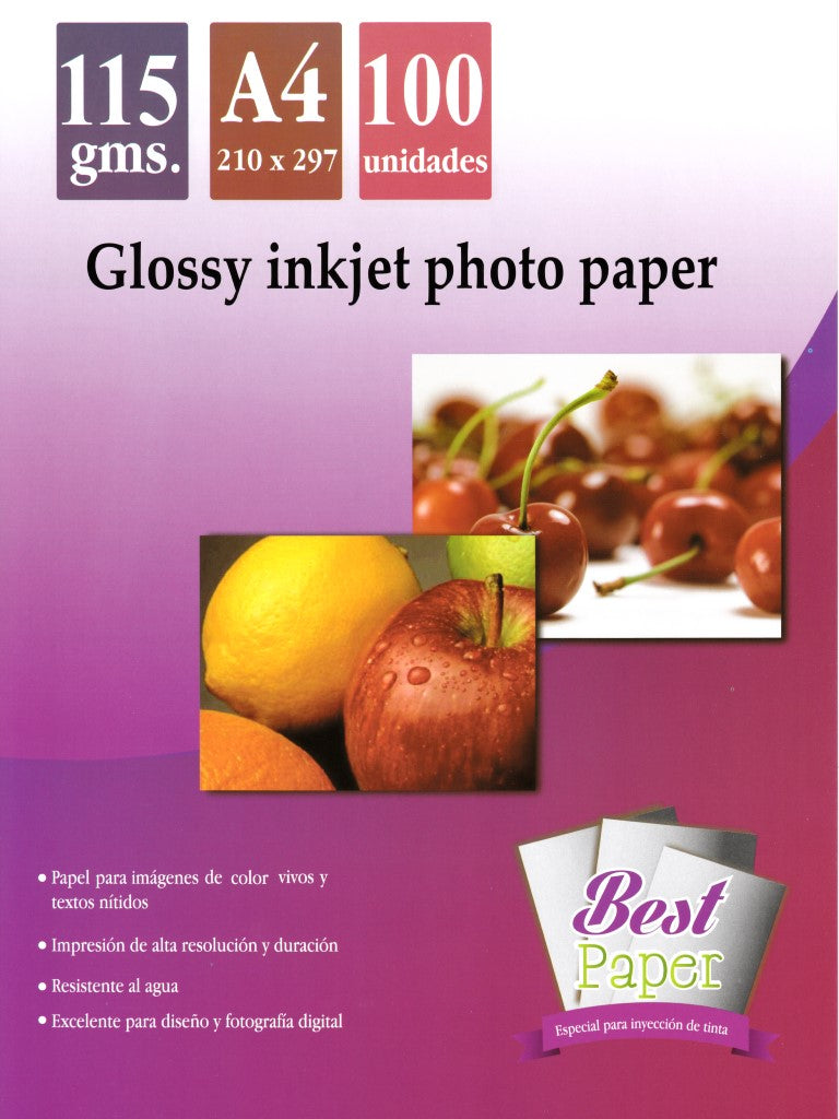 Papel Fotografico Glossy 115 grs