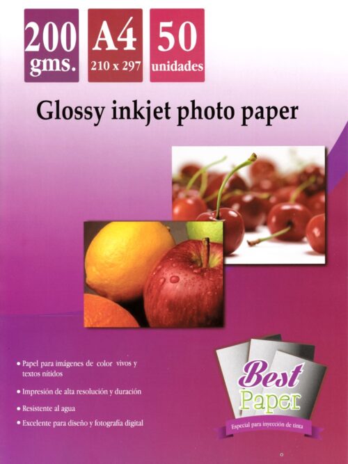 Papel Fotografico Glossy 200 gr A4