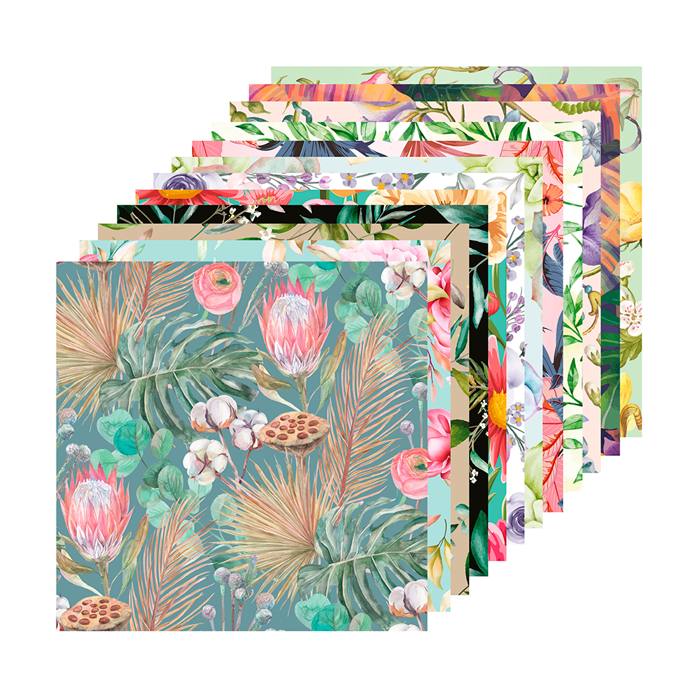 Block Cartulina 12 Diseños Botanico 24u Creative Adix