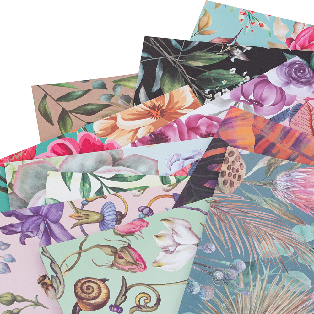 Block Cartulina 12 Diseños Botanico 24u Creative Adix