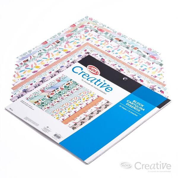 Cartulina 12 Diseños Tropical 24u (011) Creative