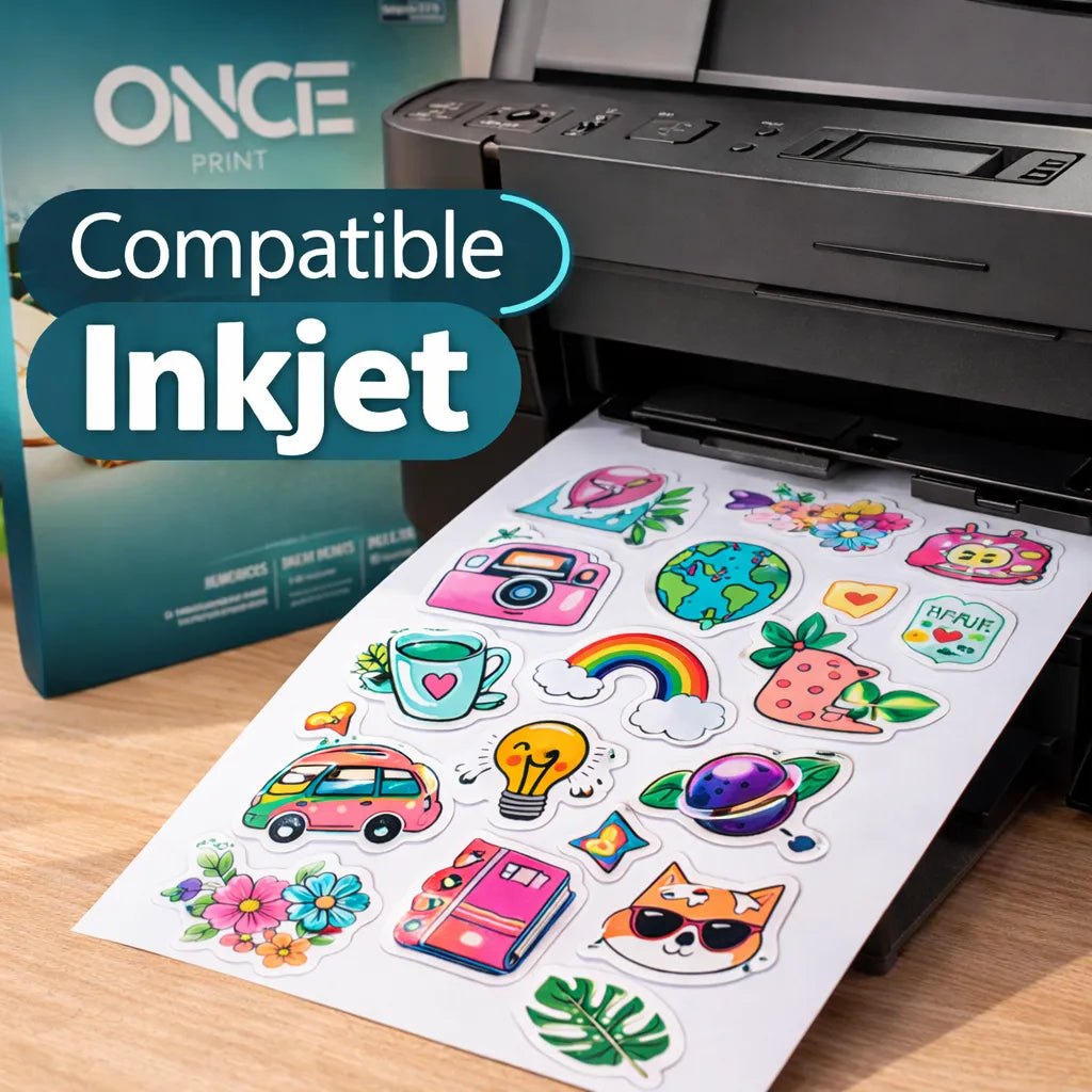 Papel Fotográfiico Adhesivo A4 Glossy 115gr 50 Hojas Once Blanco