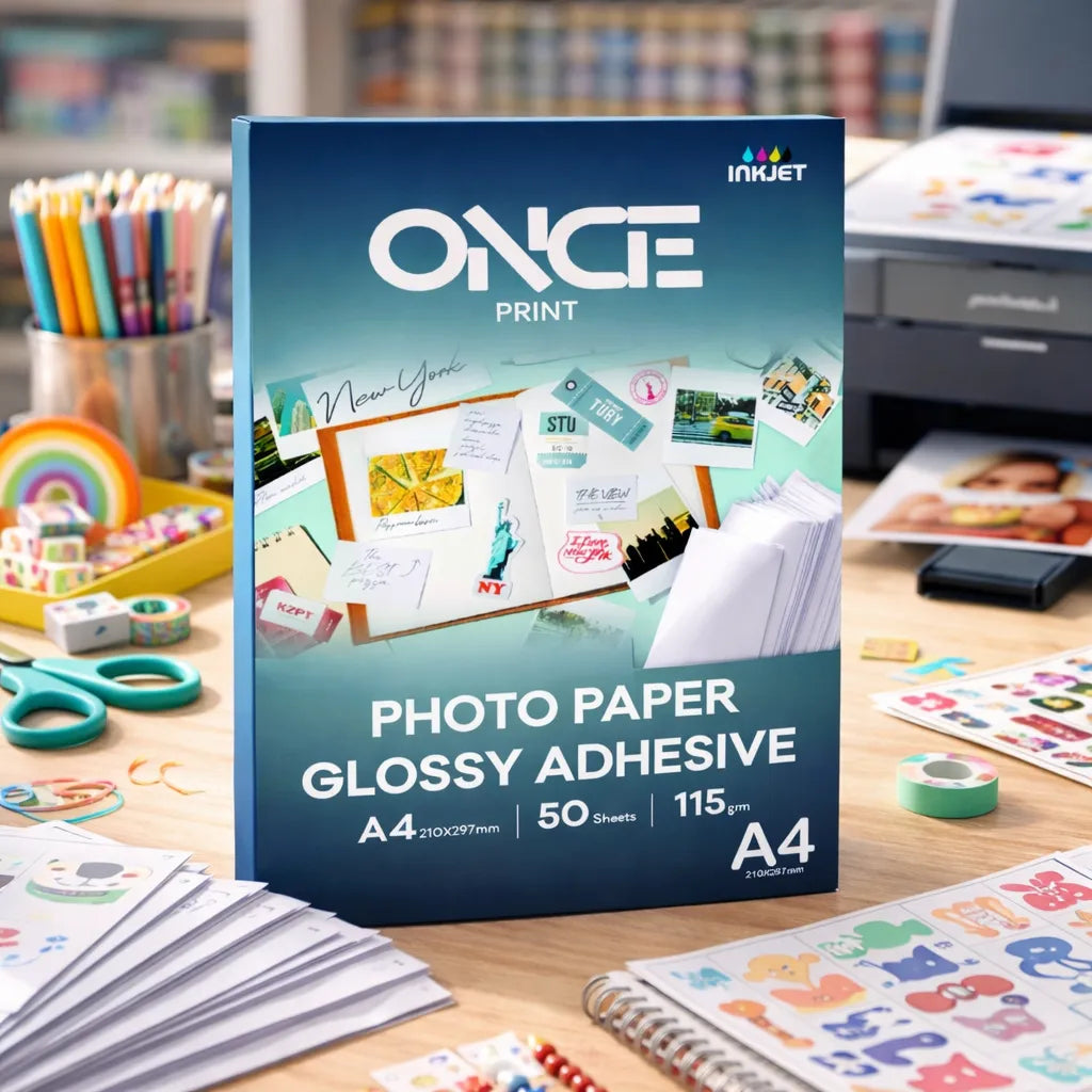 Papel Fotográfiico Adhesivo A4 Glossy 115gr 50 Hojas Once Blanco