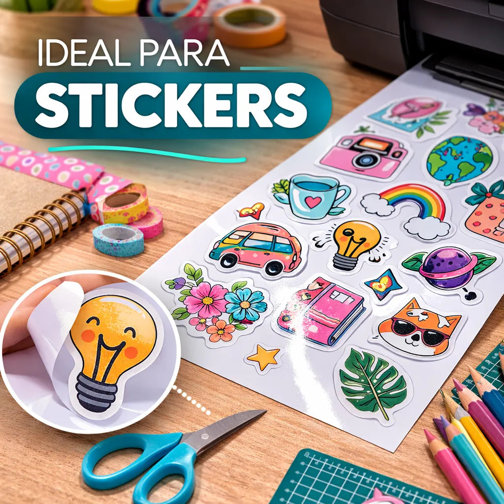 Papel Fotográfiico Adhesivo A4 Glossy 115gr 50 Hojas Once Blanco