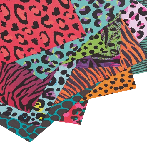 Block Cartulina 12 Diseños Animal Print Fancy 24u  Creative Adix