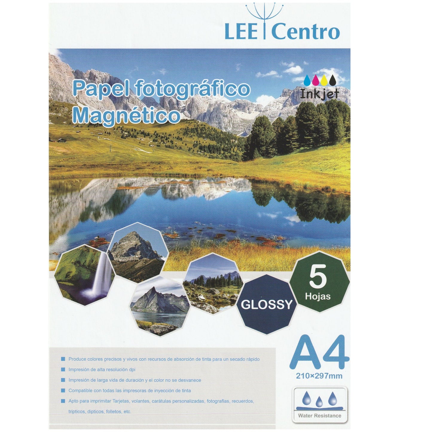 Papel Fotografico Magnetico A4 5 Hojas Lee Centro