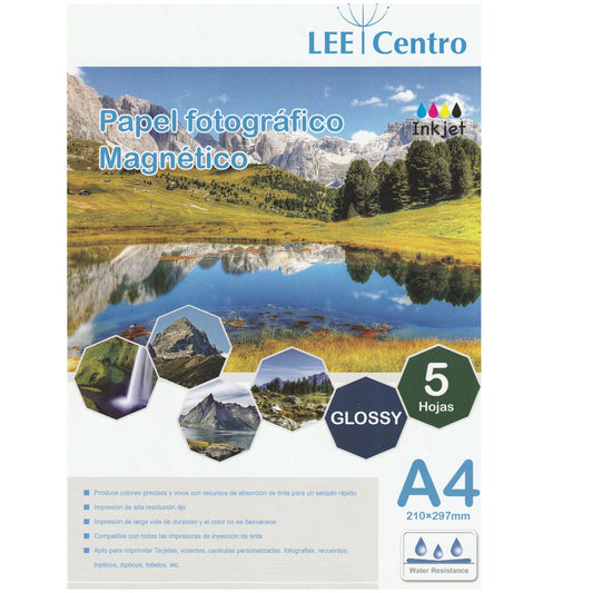 Papel Fotografico Magnetico A4 5 Hojas Lee Centro