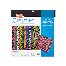 Block Cartulina 12 Diseños Animal Print Fancy 24u  Creative Adix