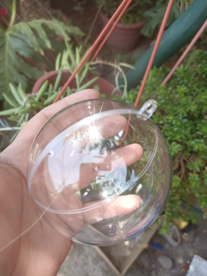 Esferas navideñas transparentes acrilicas 8 cm